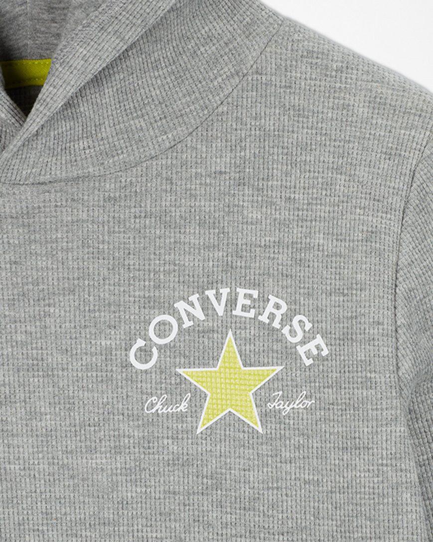 Boys' Converse Long Sleeve Waffle Hoodie Grey | AU 98C34W